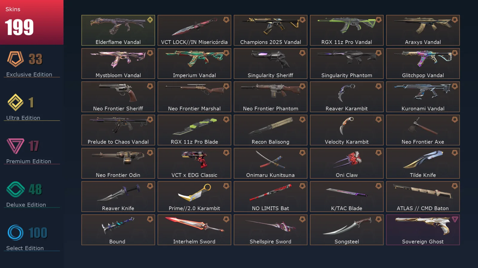[Valorant] | EU | Level 256 | 28 Agents | 199 Skins