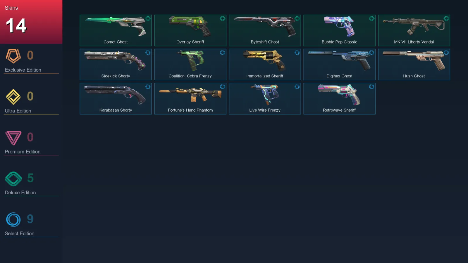 AP | Comet Ghost | Overlay Sheriff | Byteshift Ghost | Bubble Pop Classic | 14 Skin | 27 Agent | 82 Buddy | Lv248