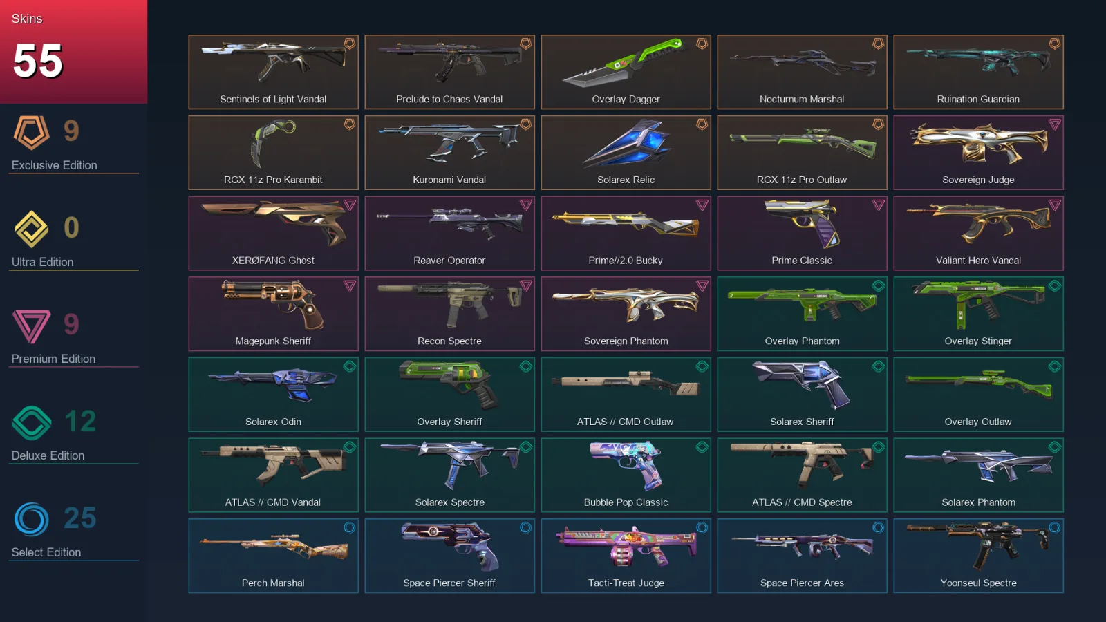 NA | Lv102 | Unranked | 55 Skin | 27 Agent | 57 Buddy