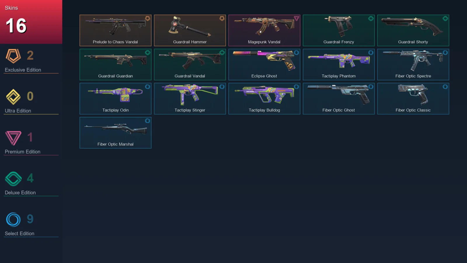 EU | Lv57 | Unranked | 16 Skin | 12 Agent | 28 Buddy — Valorant account