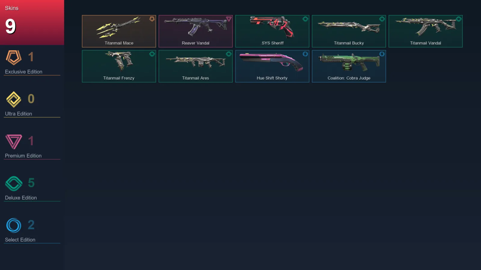 AP | Lv7 | Unranked | 9 Skin | 6 Agent | 3 Buddy