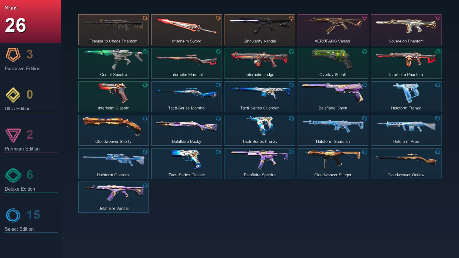 NA | Lv81 | Unranked | 26 Skin | 24 Agent | 45 Buddy