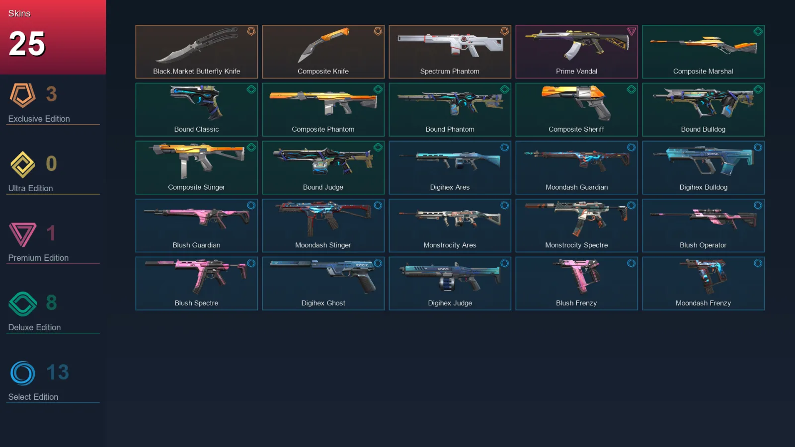 AP | Lv111 | Unranked | 25 Skin | 28 Agent | 62 Buddy — Valorant account