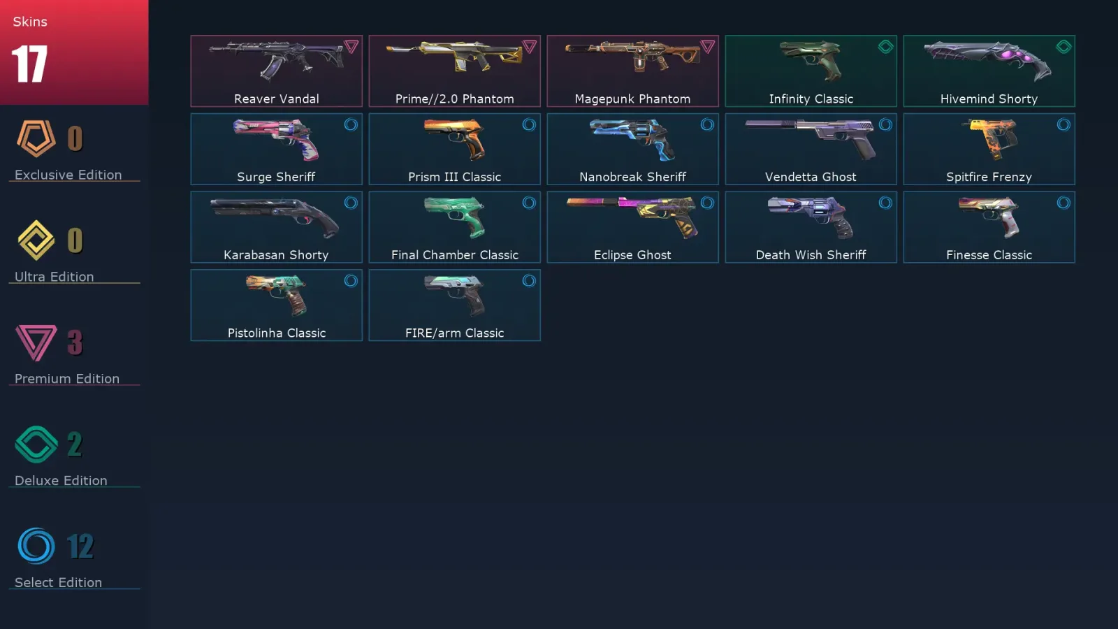 [Valorant] | EU | Level 203 | 28 Agents | 17 Skins