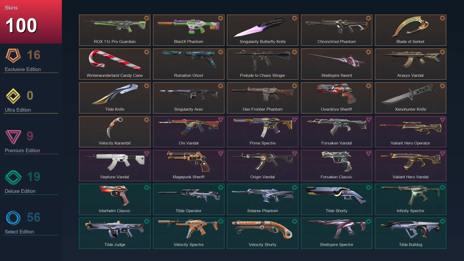 EU | Lv267 | Unranked | 100 Skin | 28 Agent | 130 Buddy — Valorant account