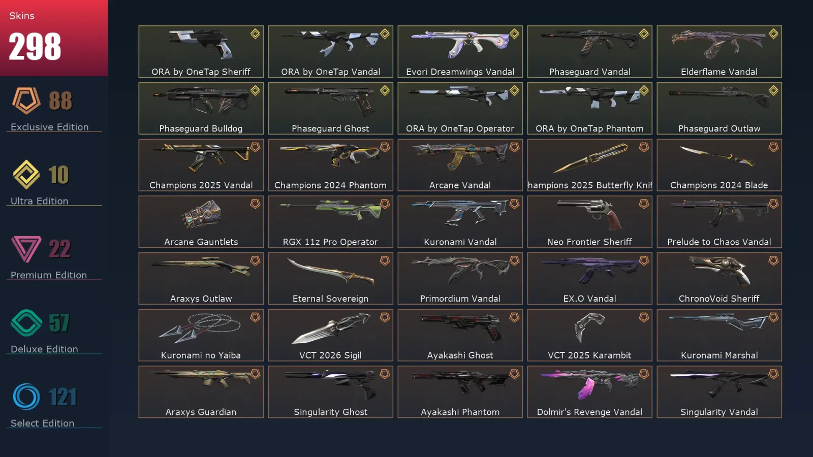 [Valorant] | EU | Level 359 | Gold 3 | 29 Agents | 298 Skins