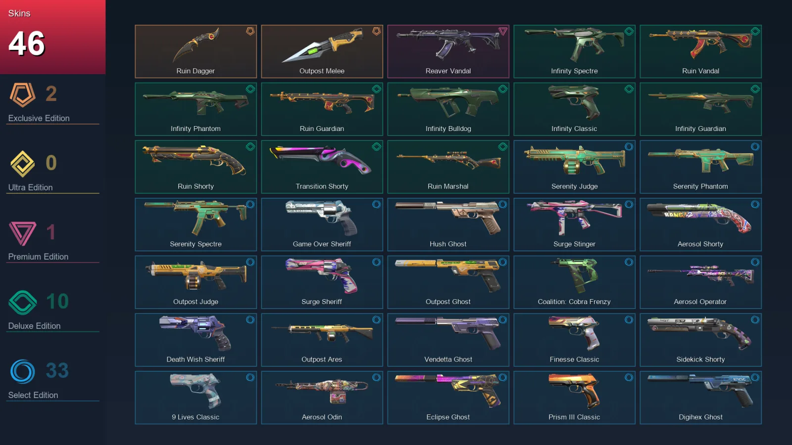 AP | Lv305 | Unranked | 46 Skin | 24 Agent | 115 Buddy — Valorant account