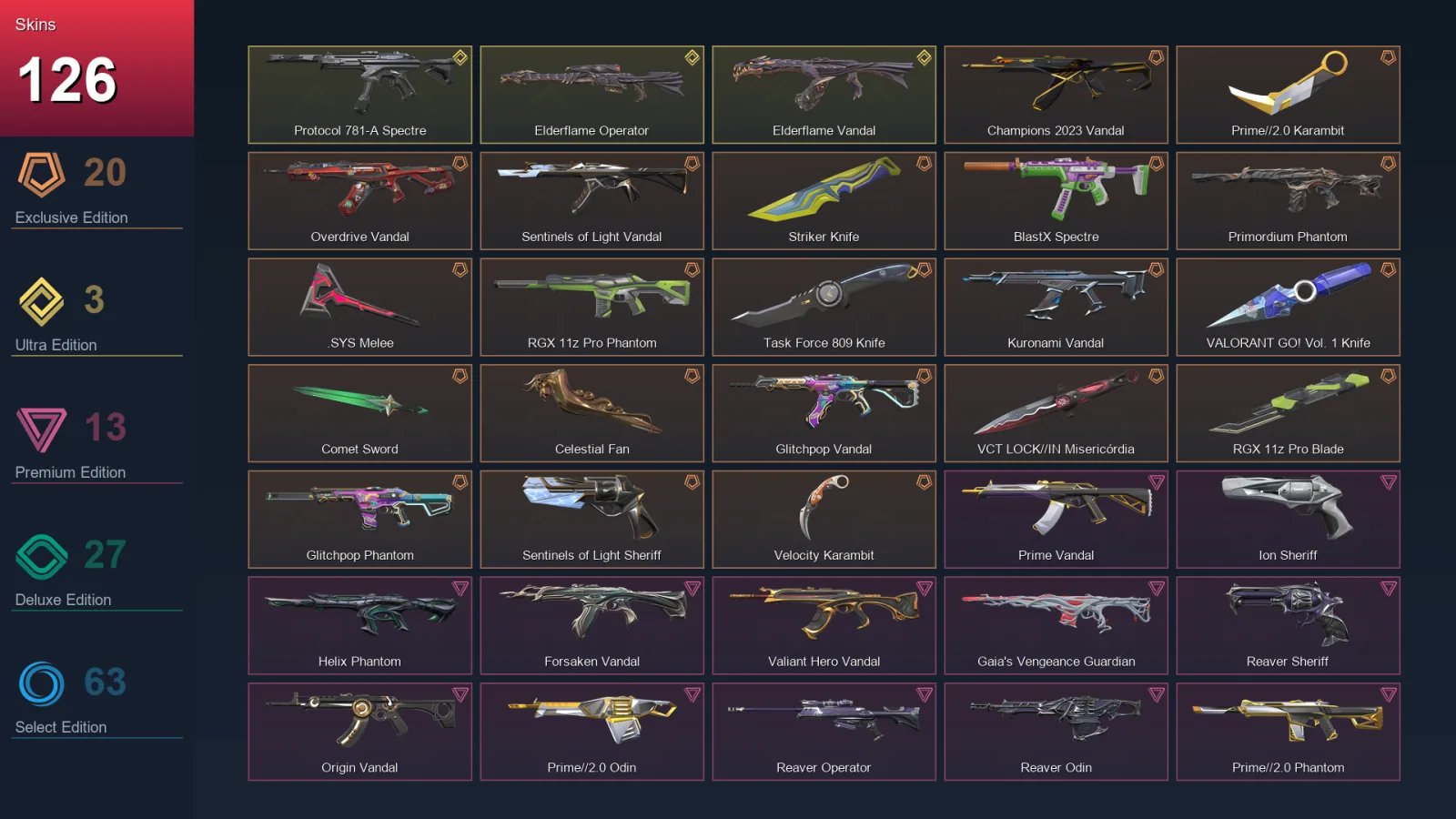 EU | Lv303 | Unranked | 126 Skin | 28 Agent | 162 Buddy