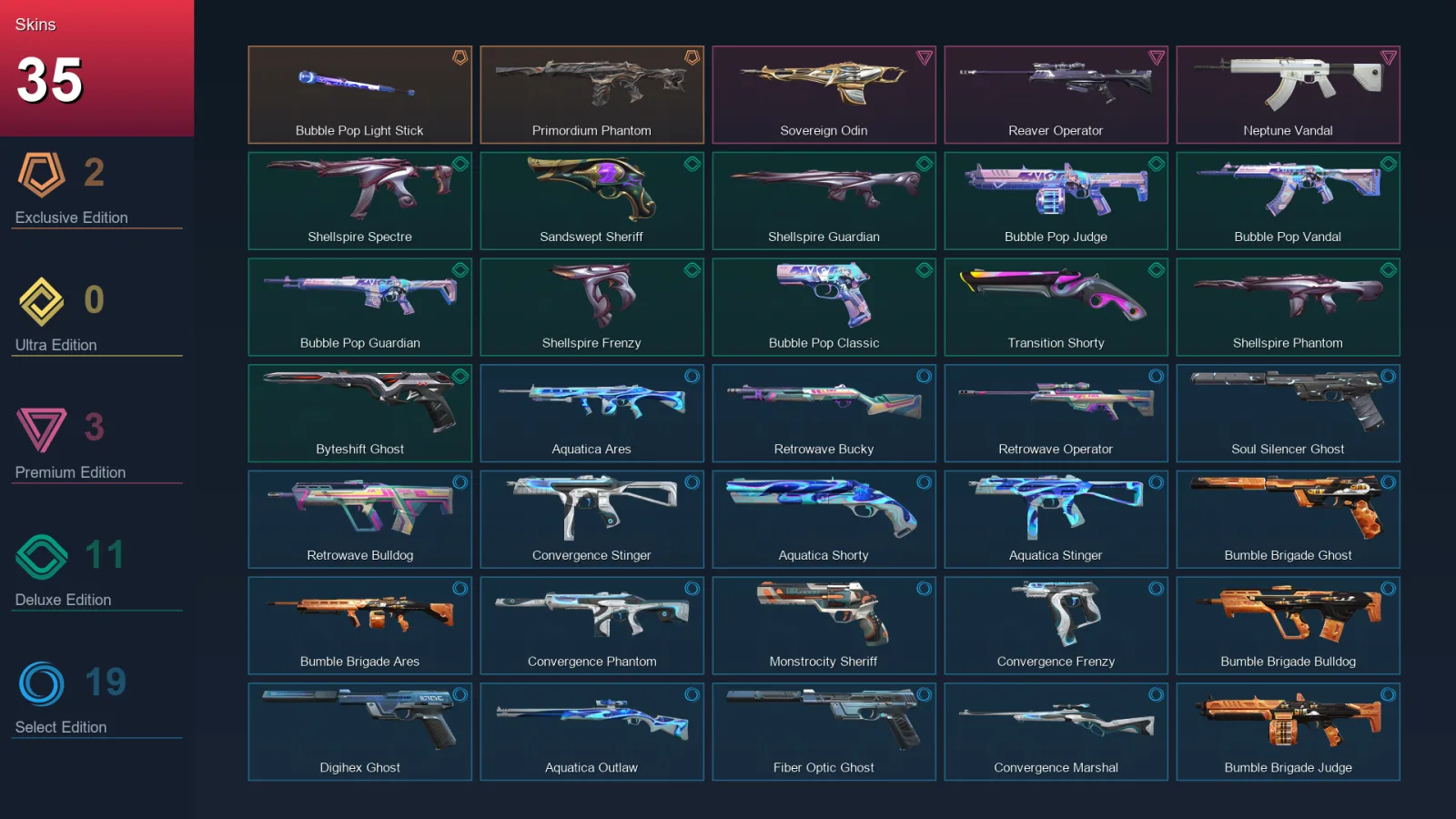 EU | Lv168 | Unranked | 35 Skin | 25 Agent | 75 Buddy — Valorant account