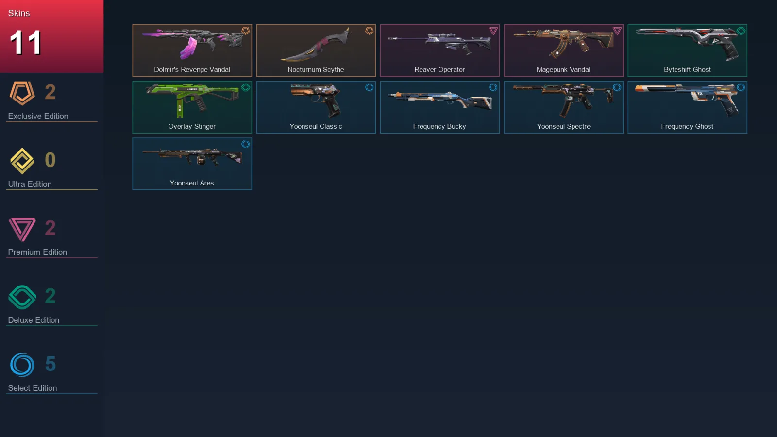 EU | Lv65 | Unranked | 11 Skin | 20 Agent | 25 Buddy