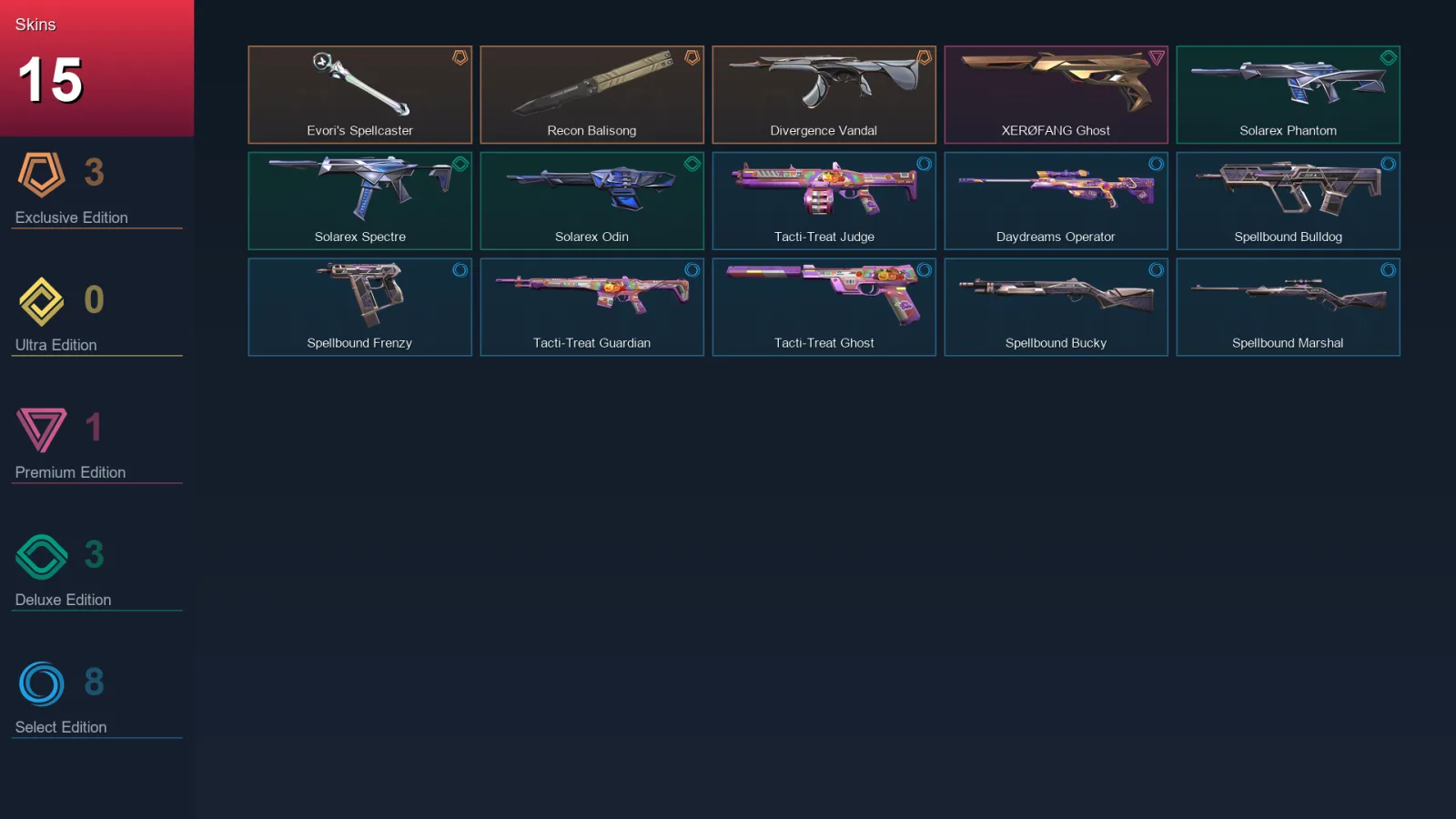 EU | Lv22 | Unranked | 15 Skin | 7 Agent | 12 Buddy