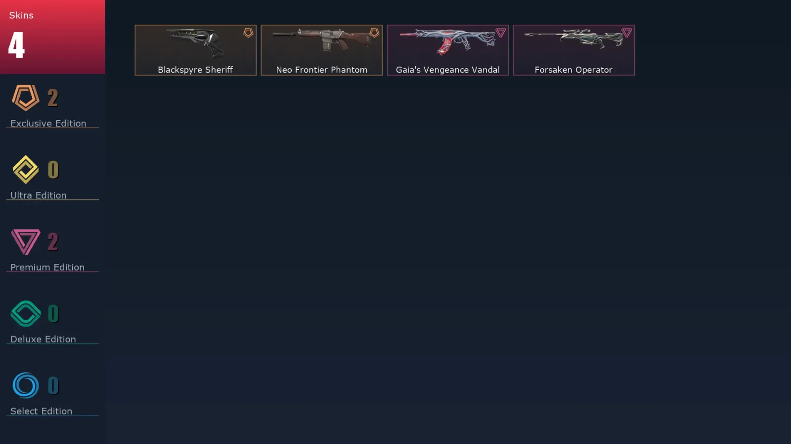 [Valorant] | EU | Level 24 | Gold 2 | 9 Agents | 4 Skins