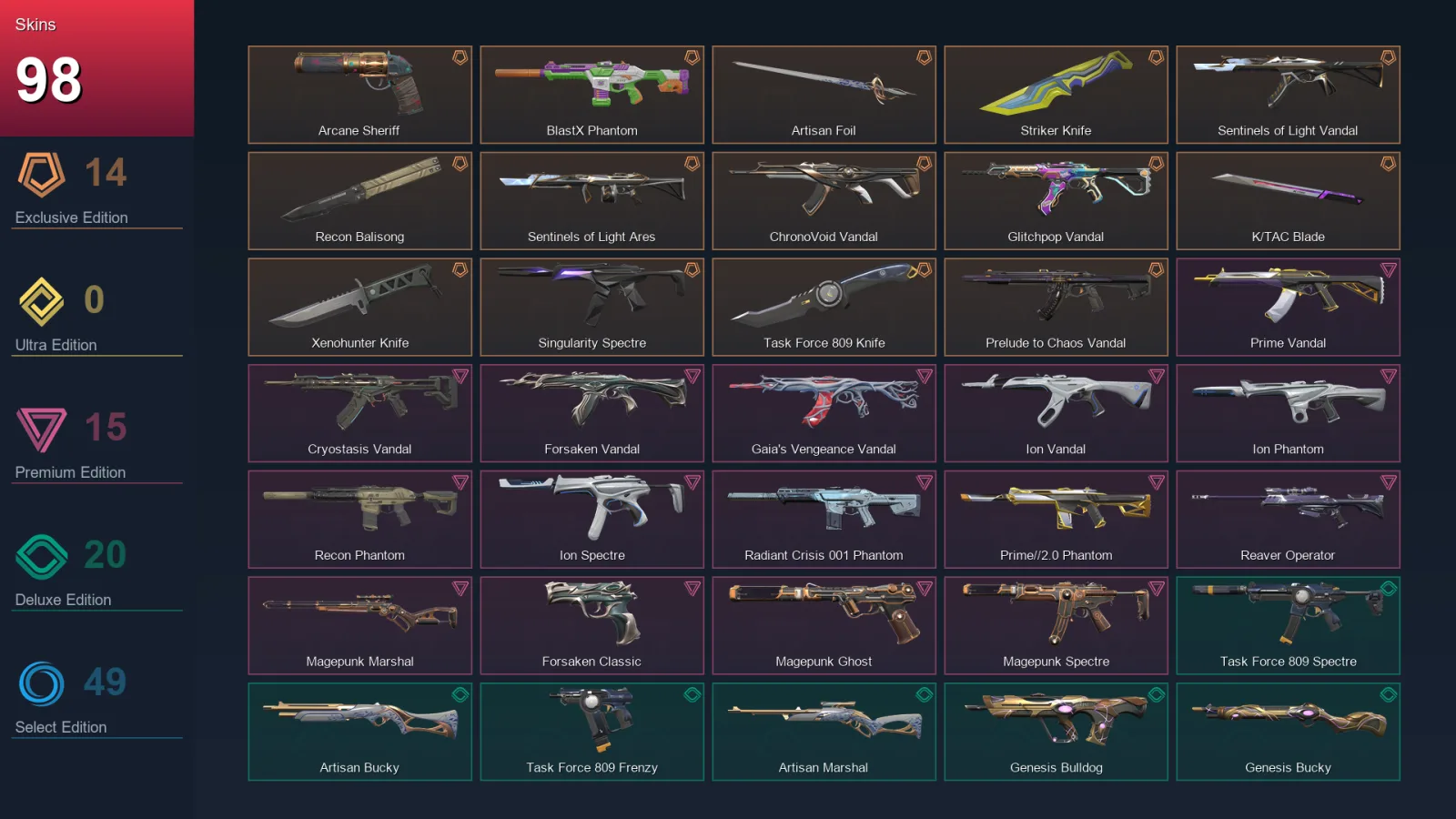 AP | Lv243 | Unranked | 98 Skin | 25 Agent | 123 Buddy — Valorant account