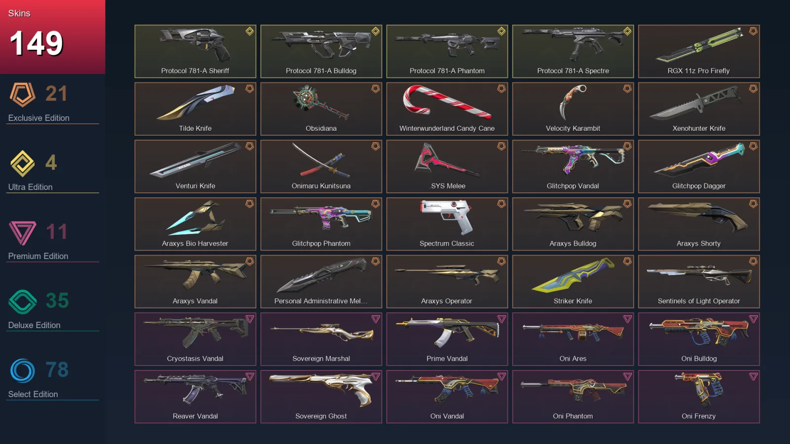 NA | Lv251 | Unranked | 149 Skin | 23 Agent | 137 Buddy