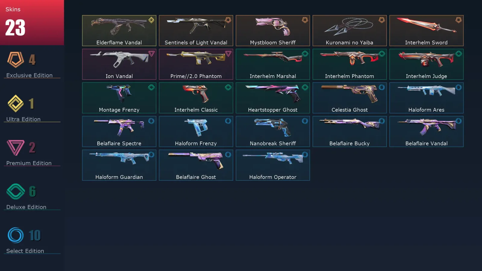 [Valorant] | EU | Level 1 | Immortal 1 | 29 Agents | 23 Skins