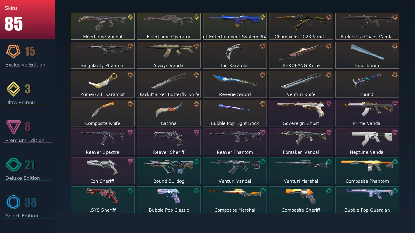 [Valorant] | EU | Level 192 | 28 Agents | 85 Skins — Valorant account
