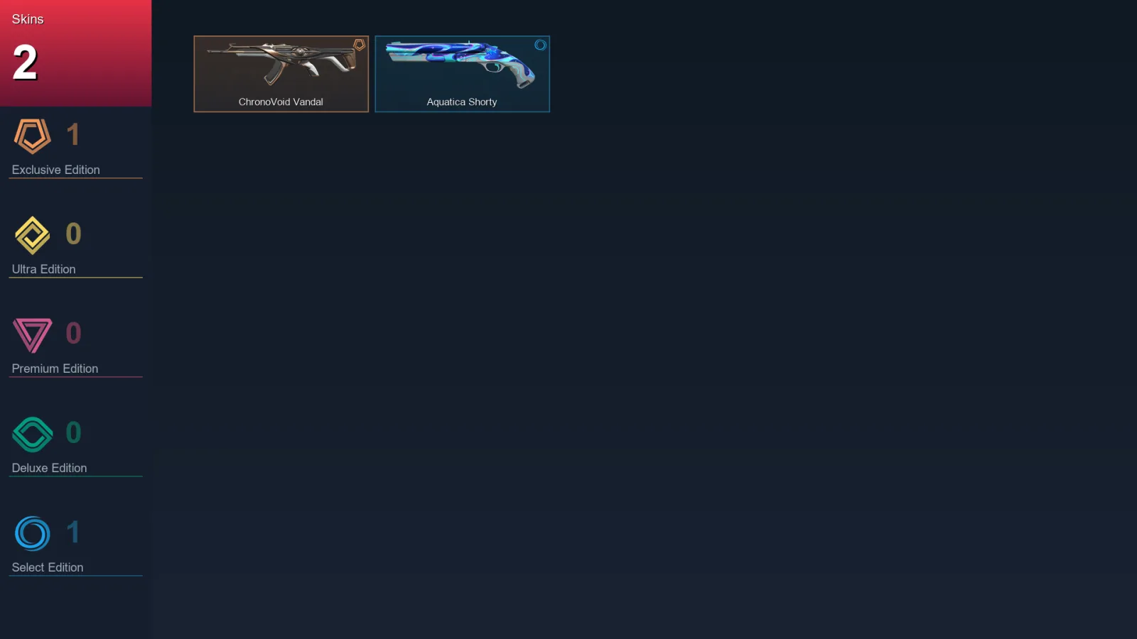 EU | ChronoVoid Vandal | Aquatica Shorty | 2 Skin | 5 Agent | 1 Buddy | Lv2