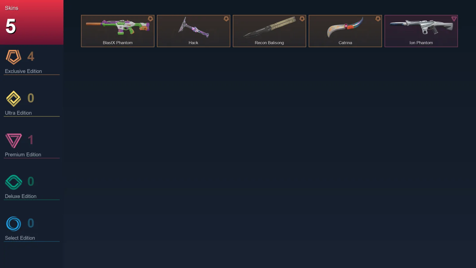 EU | Lv46 | Unranked | 5 Skin | 17 Agent | 12 Buddy