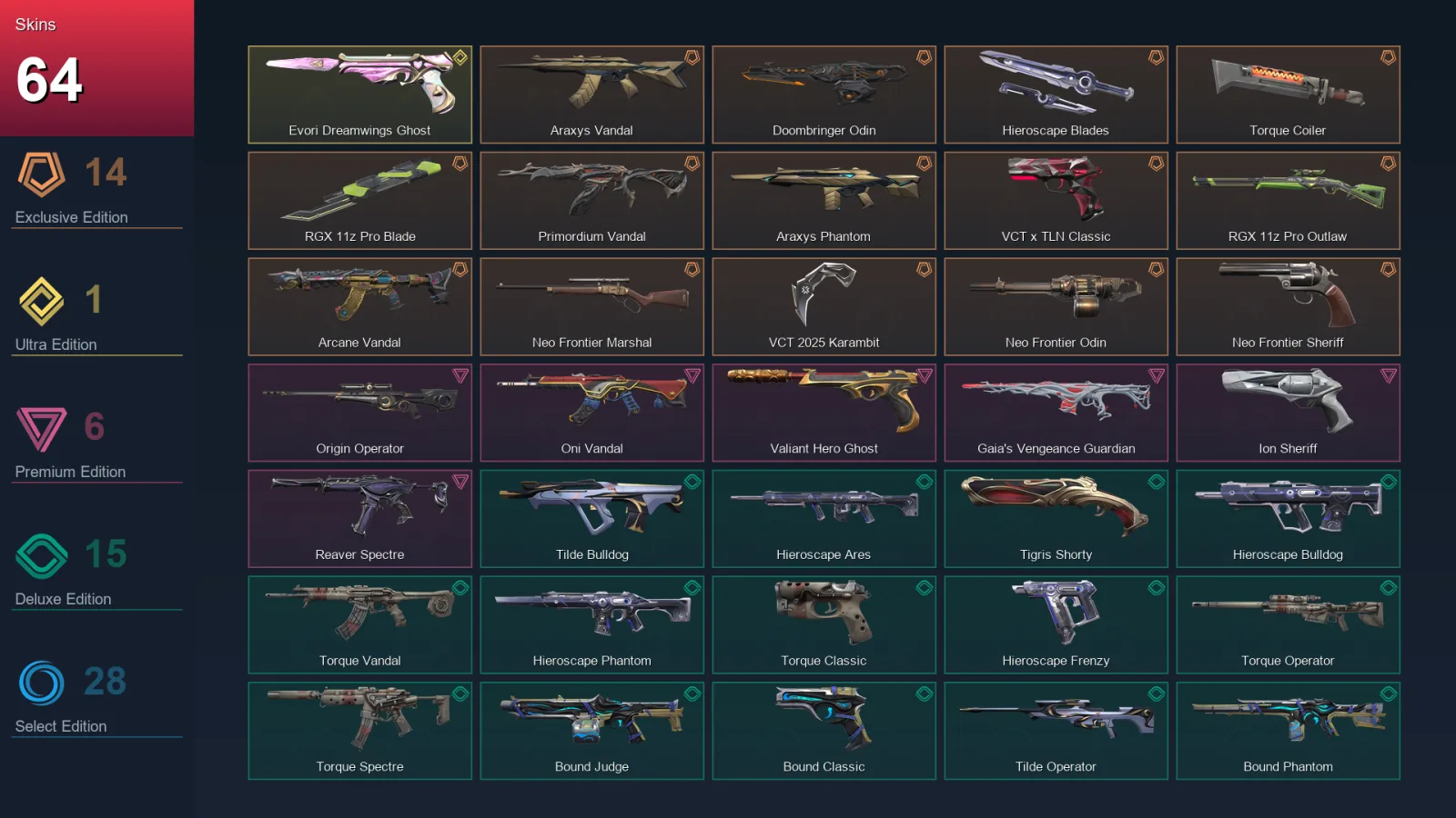 EU | Lv114 | Unranked | 64 Skin | 27 Agent | 83 Buddy — Valorant account
