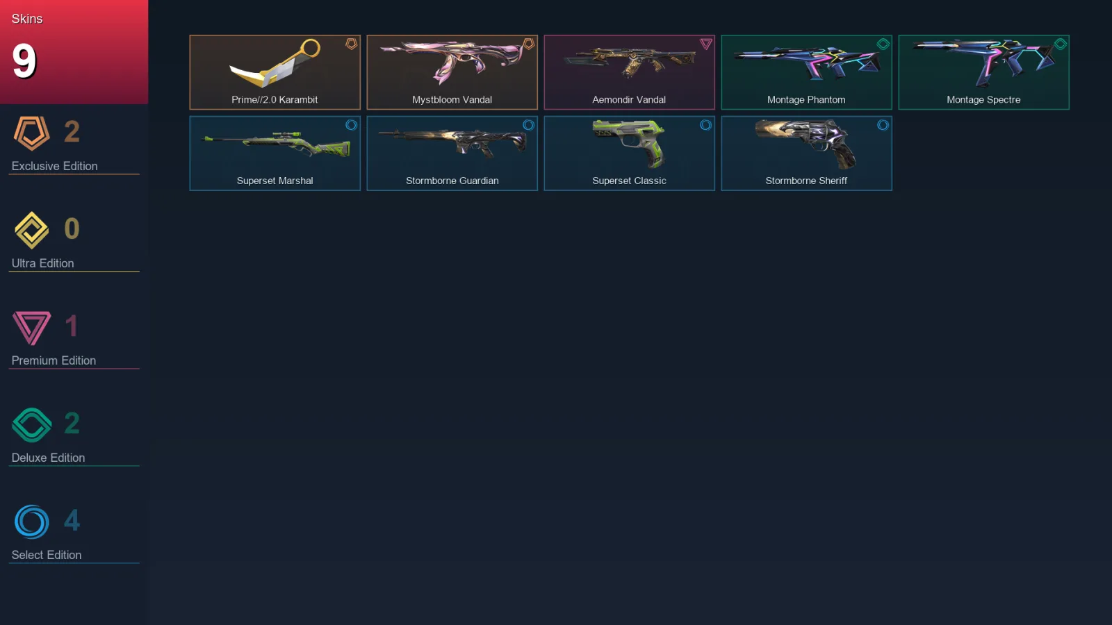 EU | Lv33 | Unranked | 9 Skin | 14 Agent | 15 Buddy