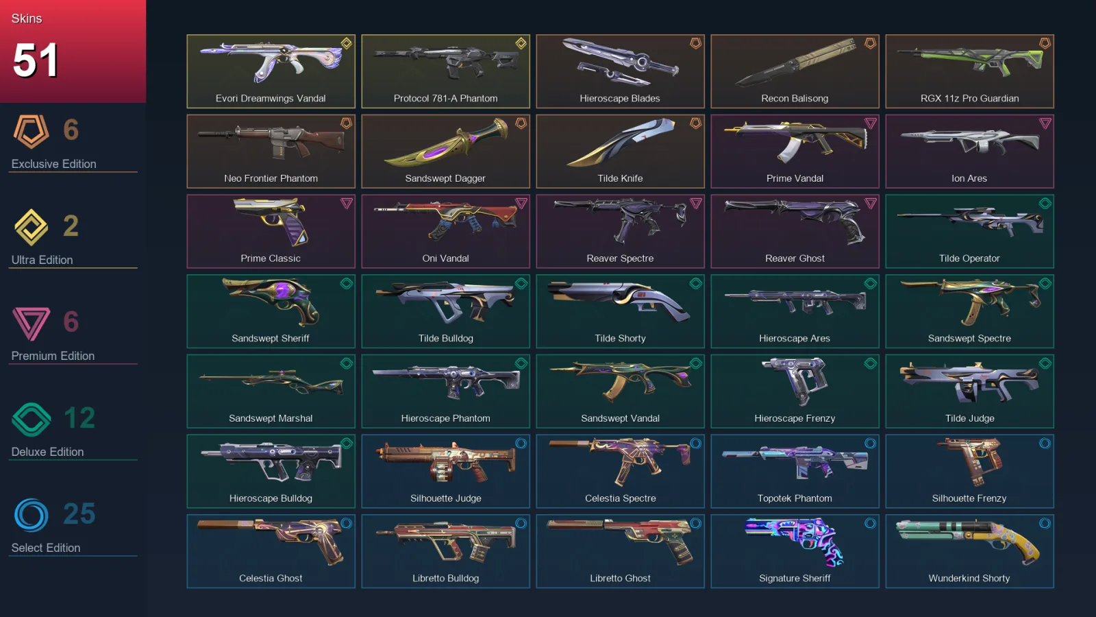 AP | Lv111 | Unranked | 51 Skin | 28 Agent | 66 Buddy