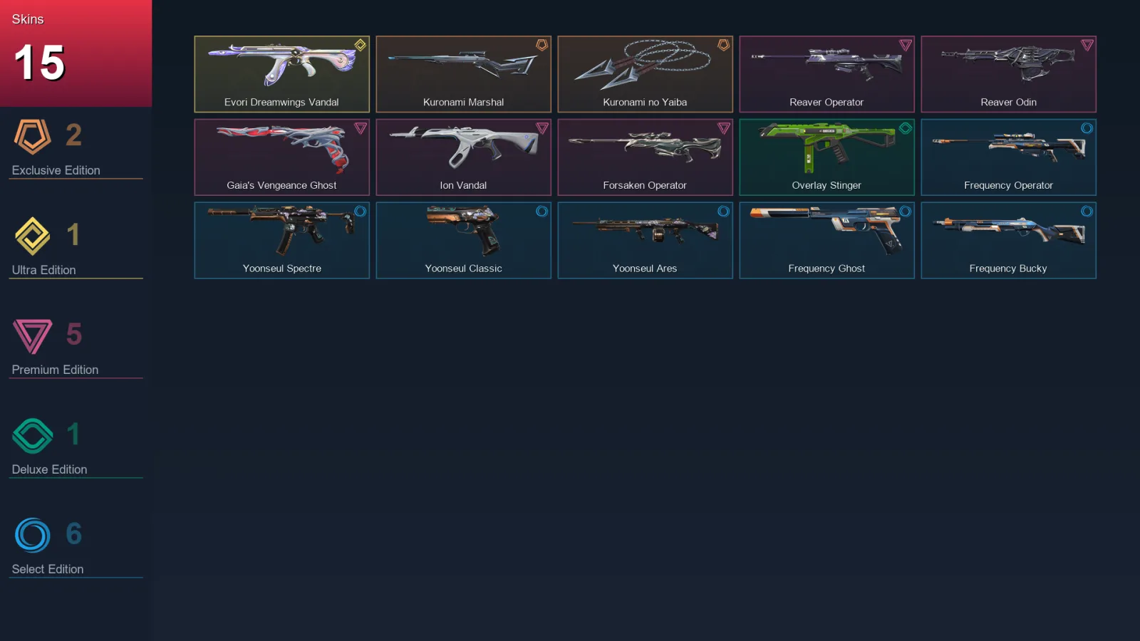 AP | Lv23 | Unranked | 15 Skin | 10 Agent | 9 Buddy