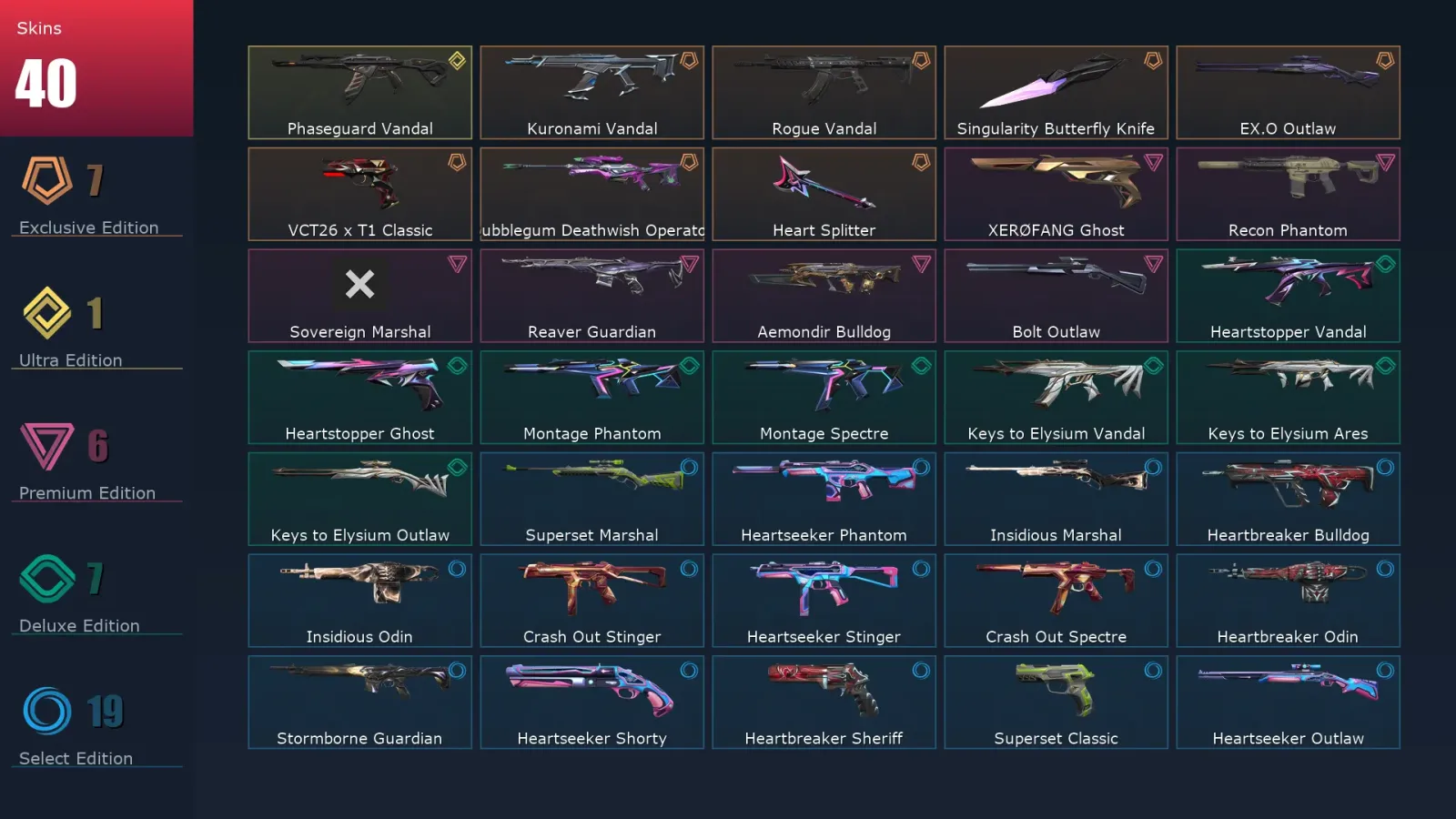 [Valorant] | EU | Level 49 | 14 Agents | 40 Skins — Valorant account