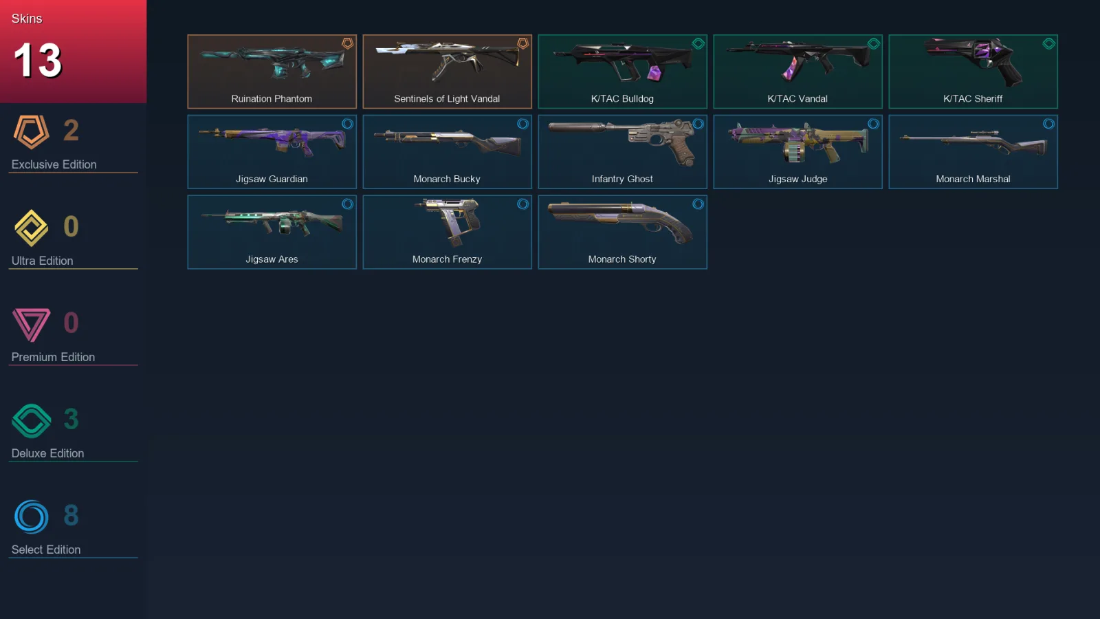 NA | Lv26 | Unranked | 13 Skin | 9 Agent | 13 Buddy