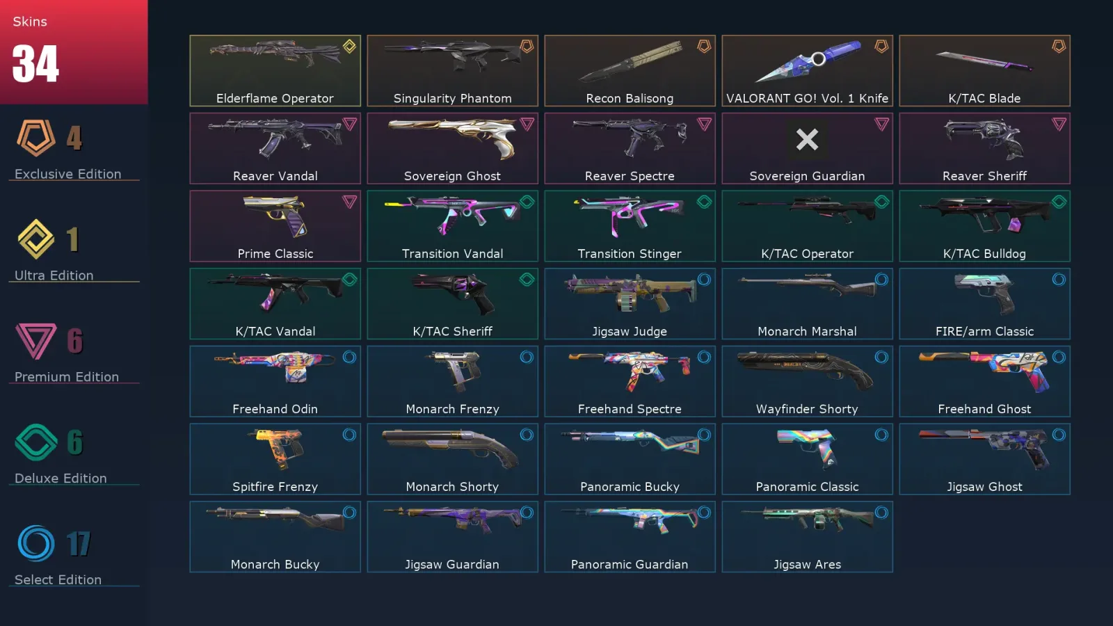 [Valorant] | EU | Level 93 | 21 Agents | 34 Skins — Valorant account