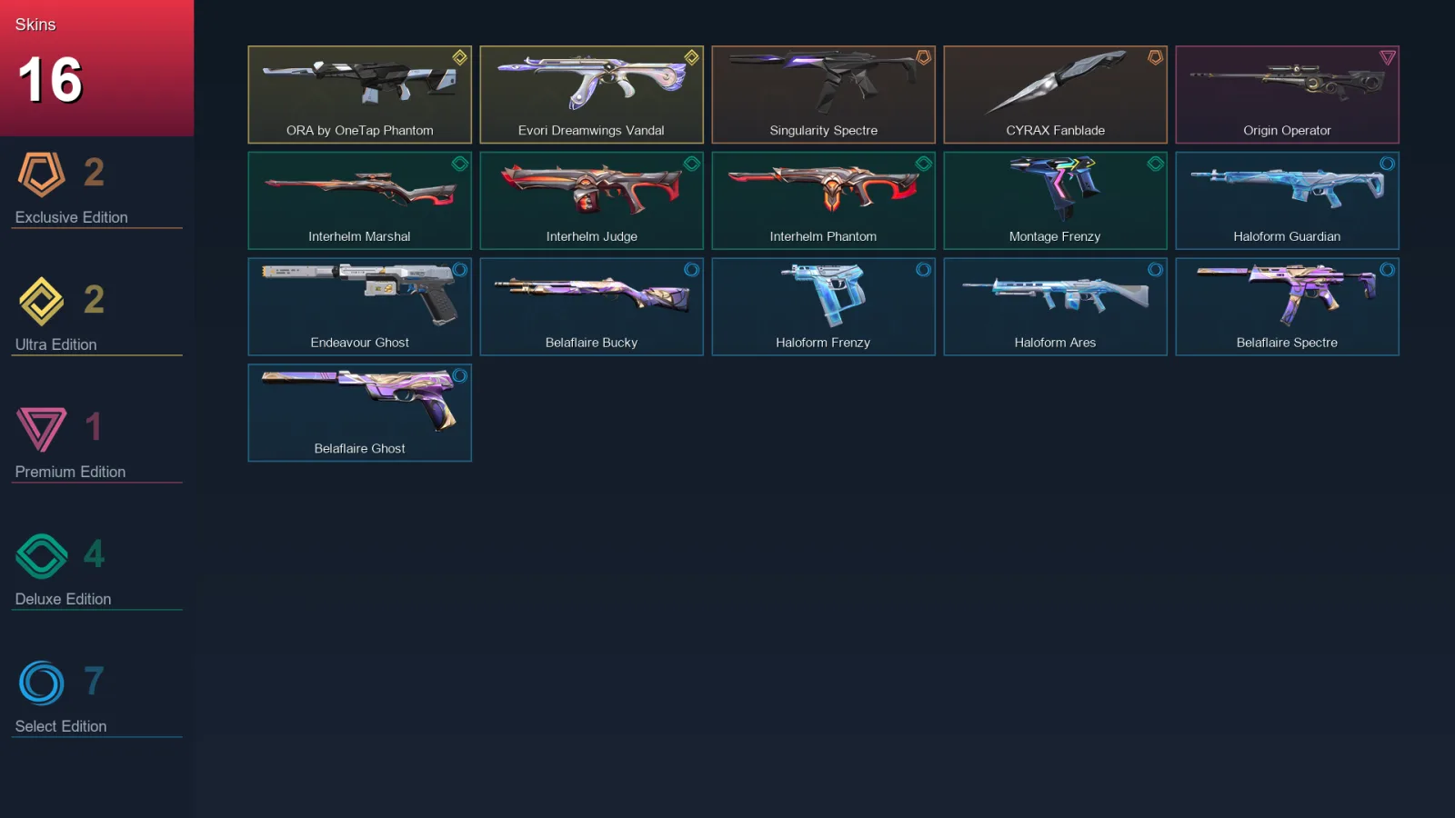AP | Lv36 | Unranked | 16 Skin | 12 Agent | 17 Buddy