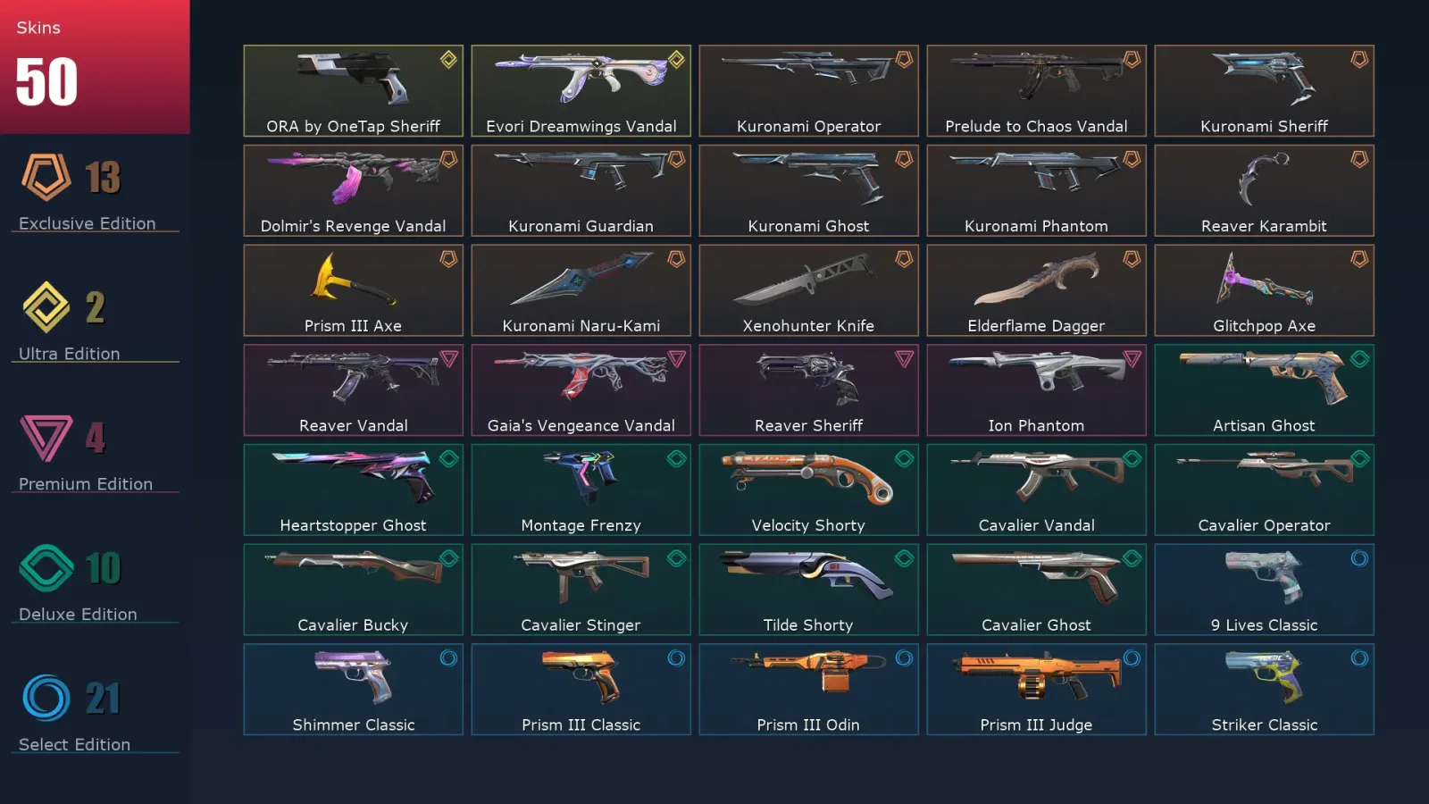 [Valorant] | EU | Level 289 | Platinum 1 | 29 Agents | 50 Skins — Valorant account