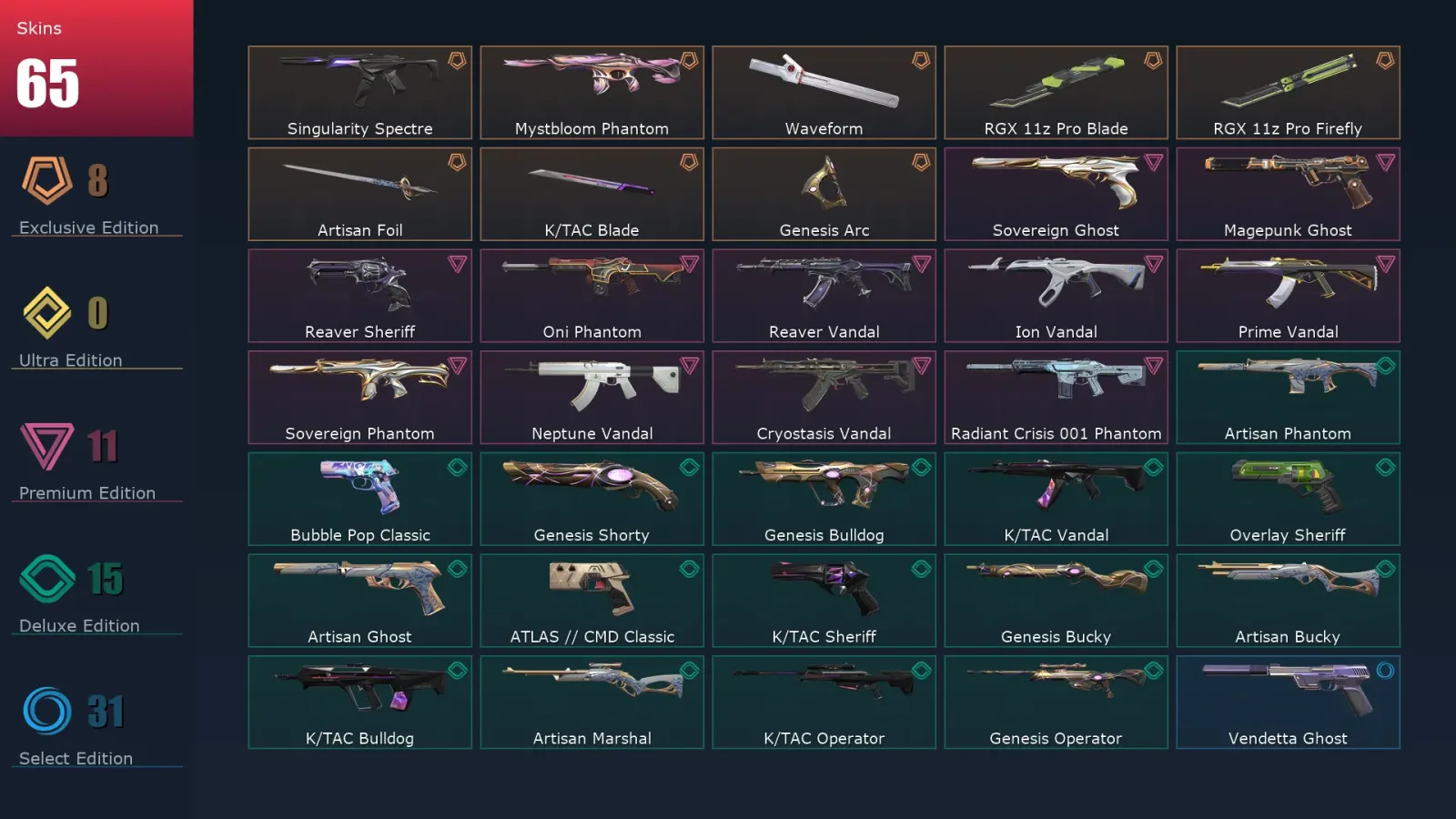 [Valorant] | EU | Level 238 | 28 Agents | 65 Skins — Valorant account