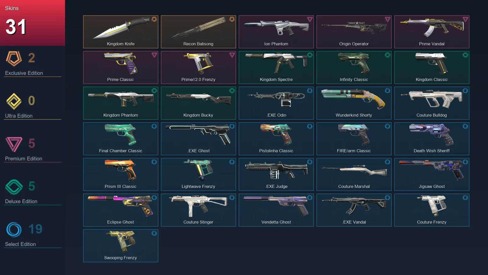 AP | Lv118 | Unranked | 31 Skin | 19 Agent | 50 Buddy — Valorant account