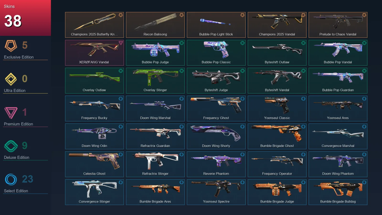 EU | Lv67 | Unranked | 38 Skin | 25 Agent | 47 Buddy — Byteshift Judge