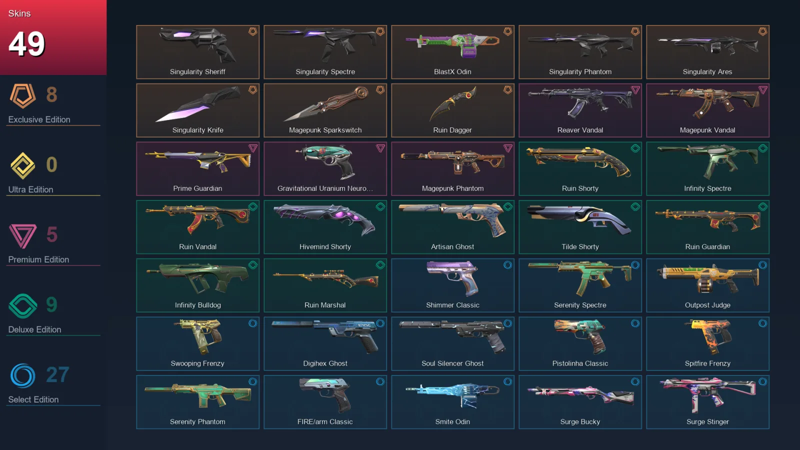 LA | Lv230 | Unranked | 49 Skin | 23 Agent | 95 Buddy