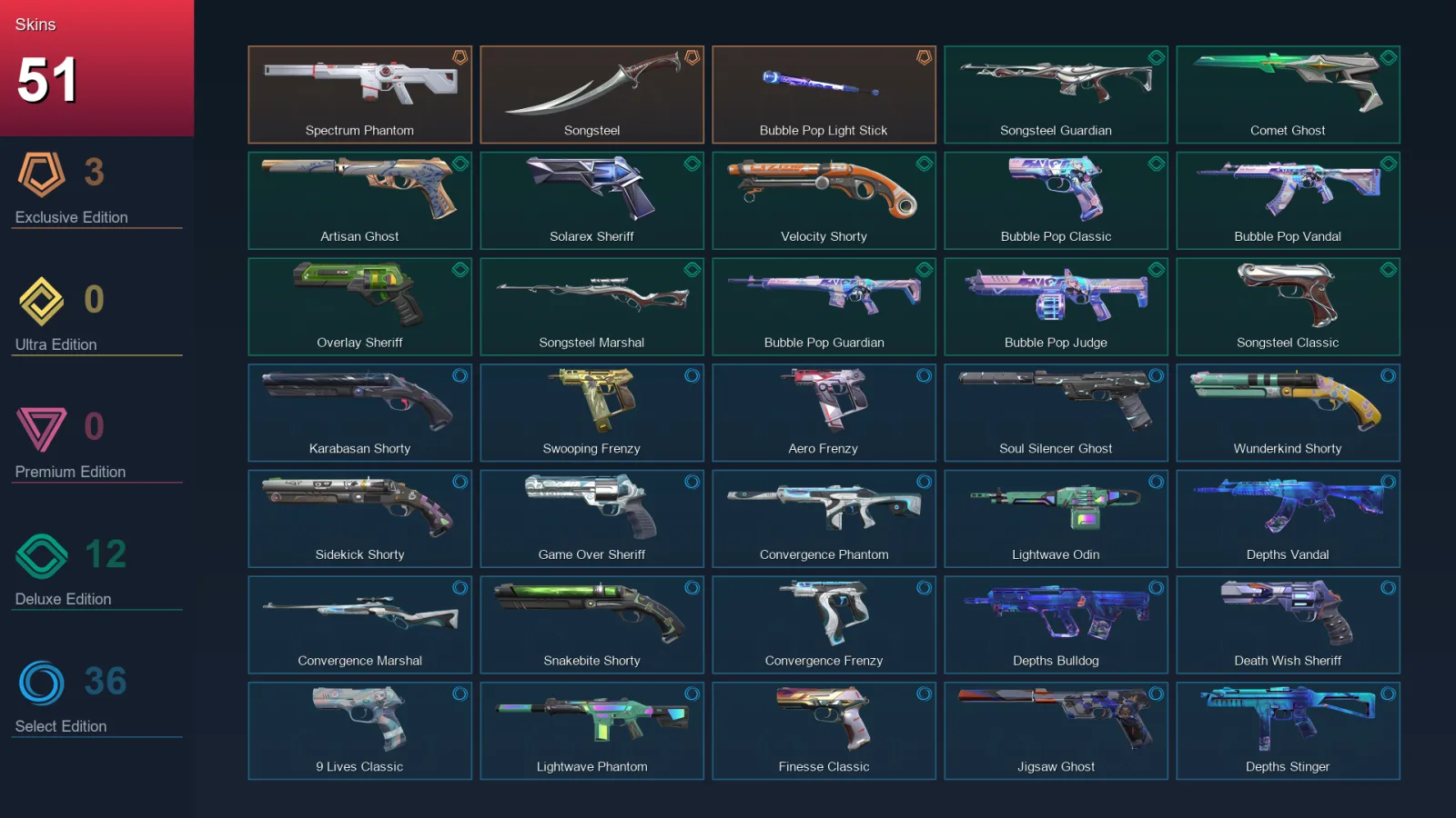 AP | Lv400 | Unranked | 51 Skin | 28 Agent | 122 Buddy