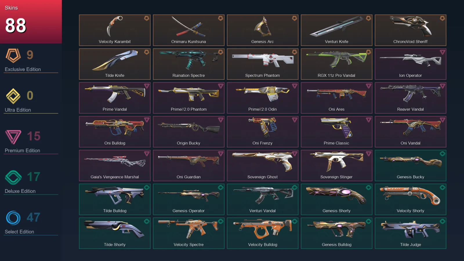 AP | Lv251 | Unranked | 88 Skin | 27 Agent | 118 Buddy — Valorant account