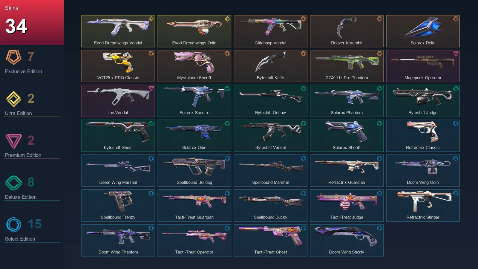 AP | Lv45 | Unranked | 34 Skin | 15 Agent | 33 Buddy — Valorant account
