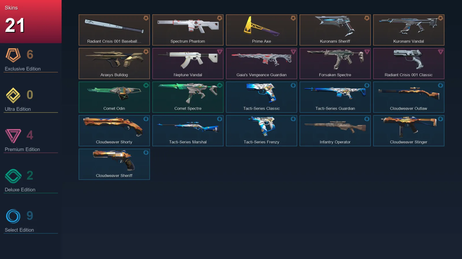 AP | Lv26 | Unranked | 21 Skin | 11 Agent | 10 Buddy — Valorant account