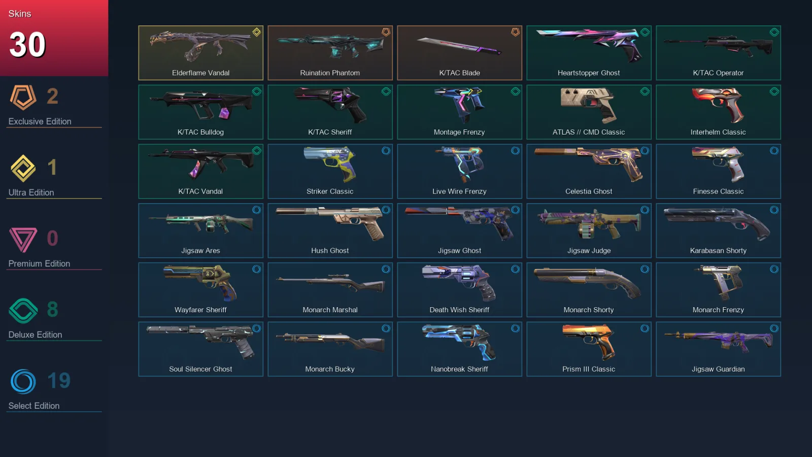 EU | Lv263 | Unranked | 30 Skin | 28 Agent | 109 Buddy — Valorant account