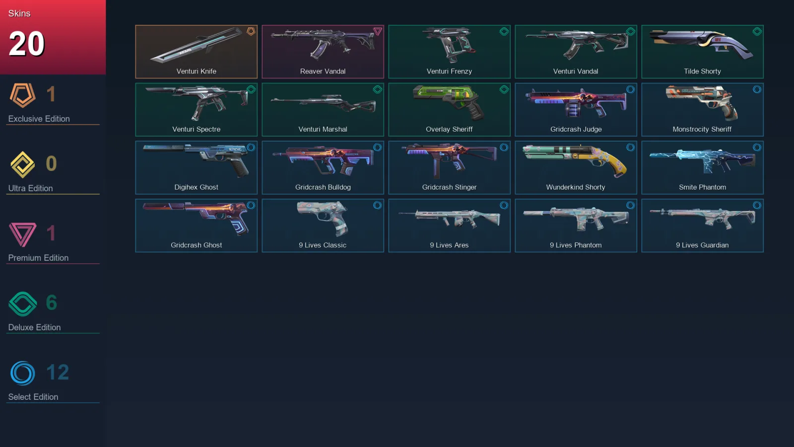 AP | Lv154 | Unranked | 20 Skin | 25 Agent | 56 Buddy