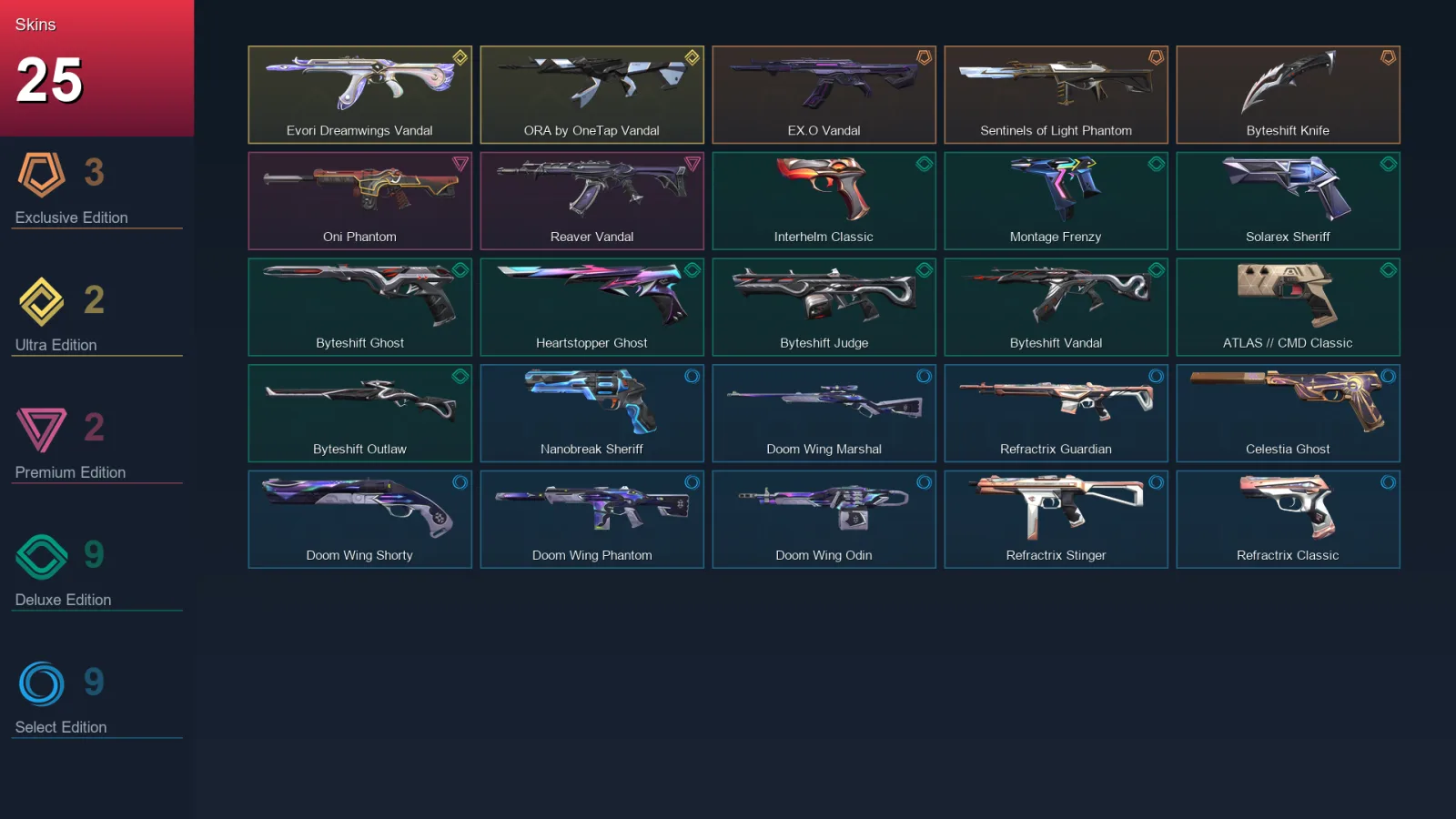 AP | Lv148 | Unranked | 25 Skin | 29 Agent | 52 Buddy