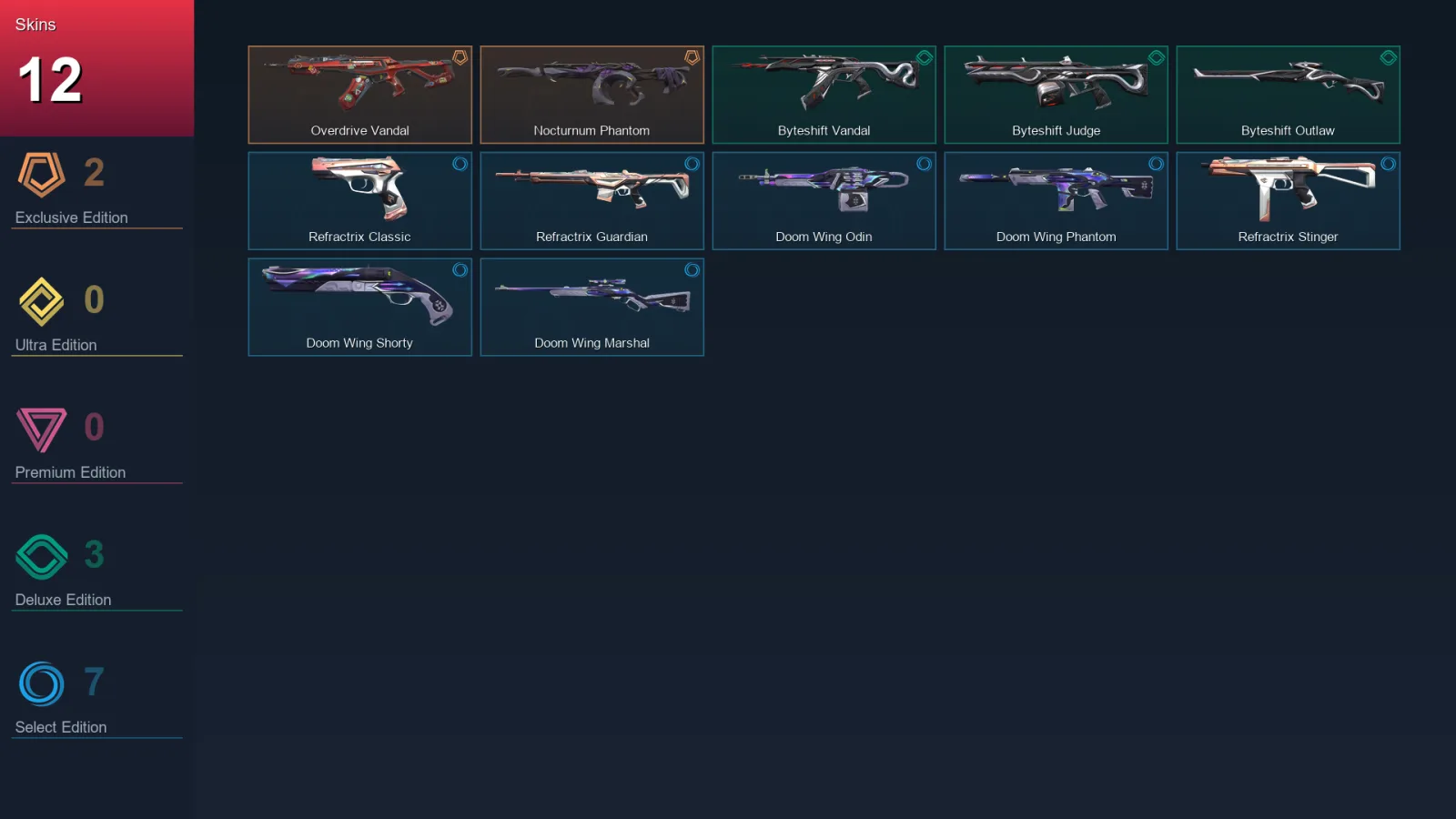 AP | Lv36 | Unranked | 12 Skin | 13 Agent | 16 Buddy