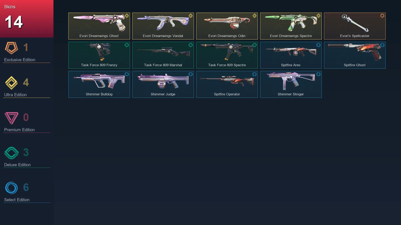 EU | Lv47 | Unranked | 14 Skin | 20 Agent | 27 Buddy