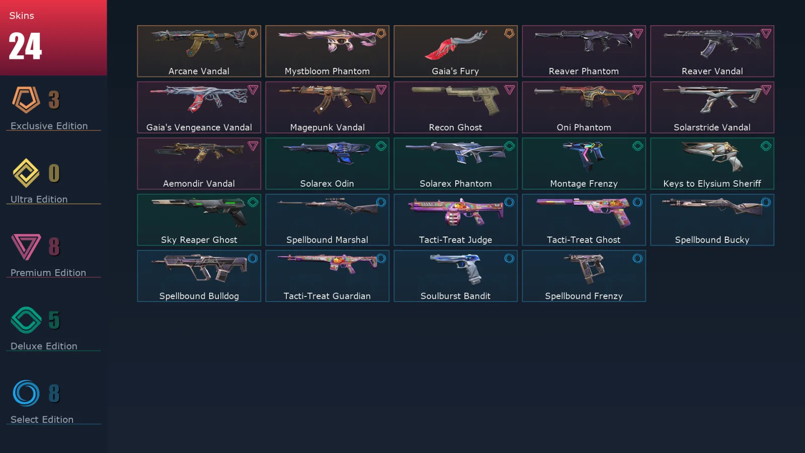 [Valorant] | EU | Level 113 | Diamond 3 | 29 Agents | 24 Skins
