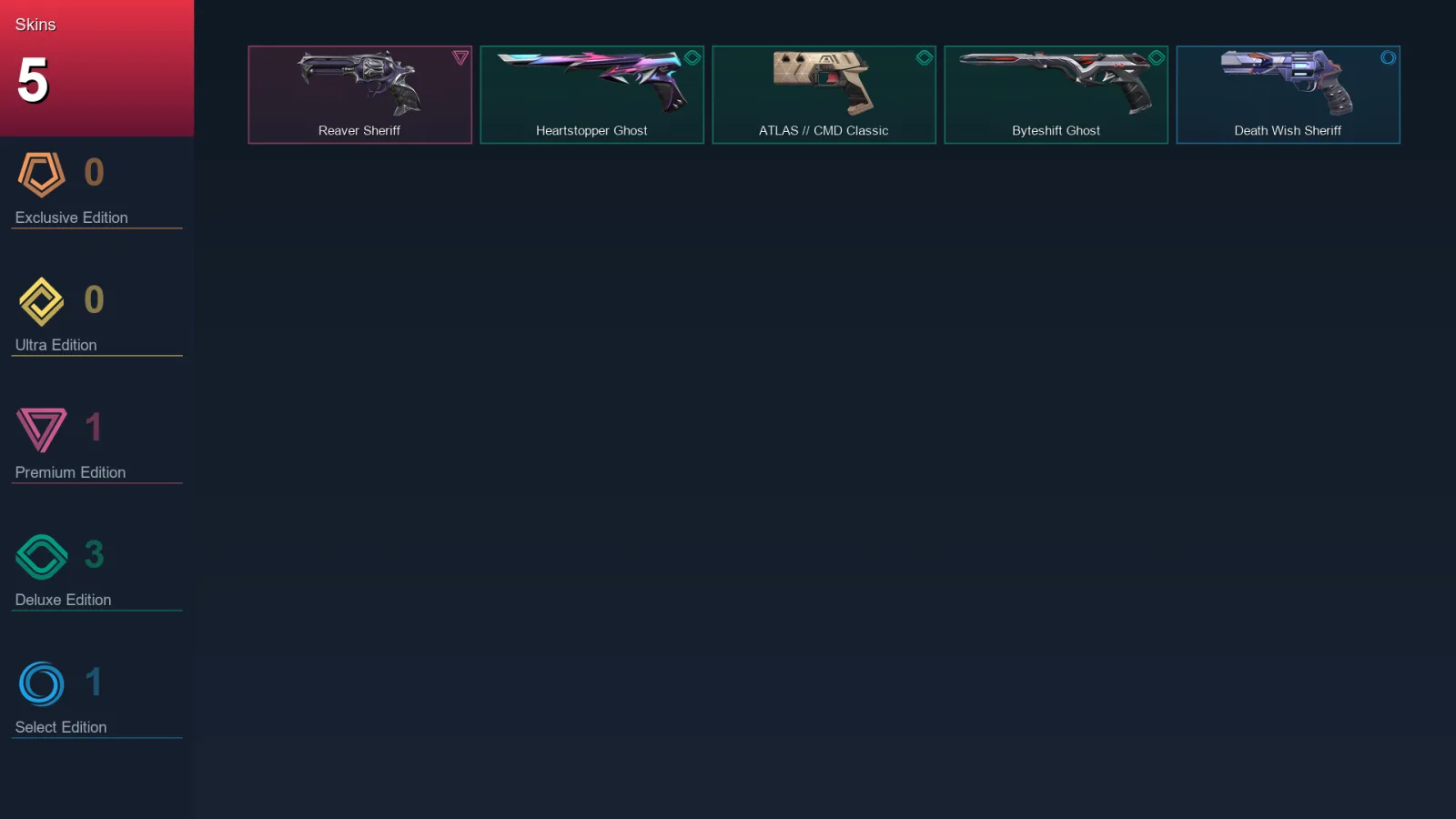 EU | Reaver Sheriff | Heartstopper Ghost | ATLAS // CMD Classic | Byteshift Ghost | 5 Skin | 29 Agent | 48 Buddy | Lv106