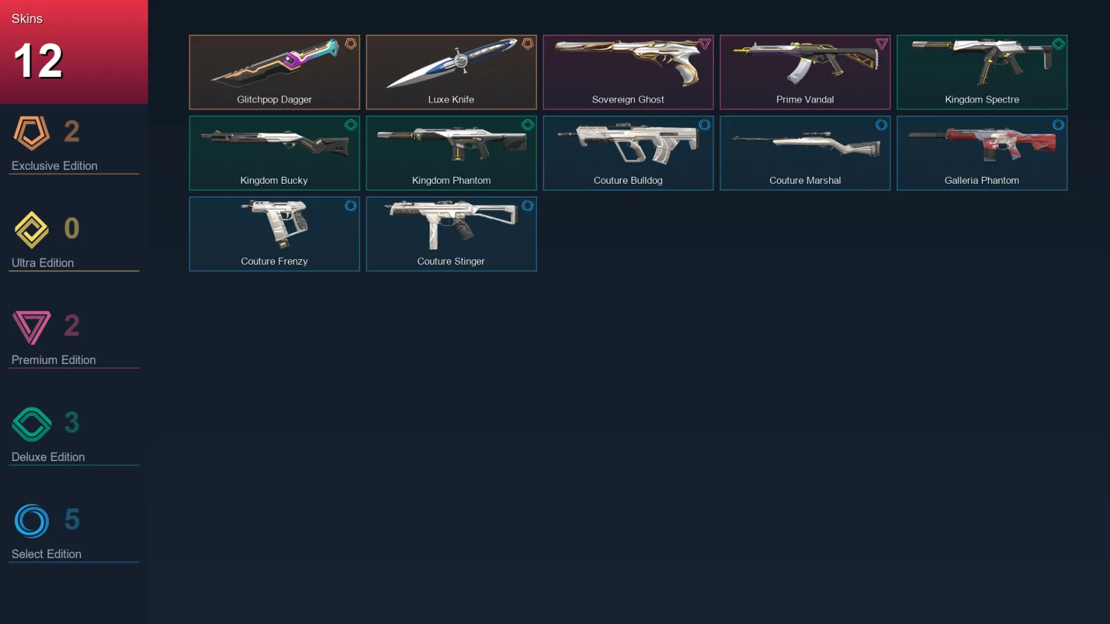 AP | Lv29 | Unranked | 12 Skin | 12 Agent | 17 Buddy