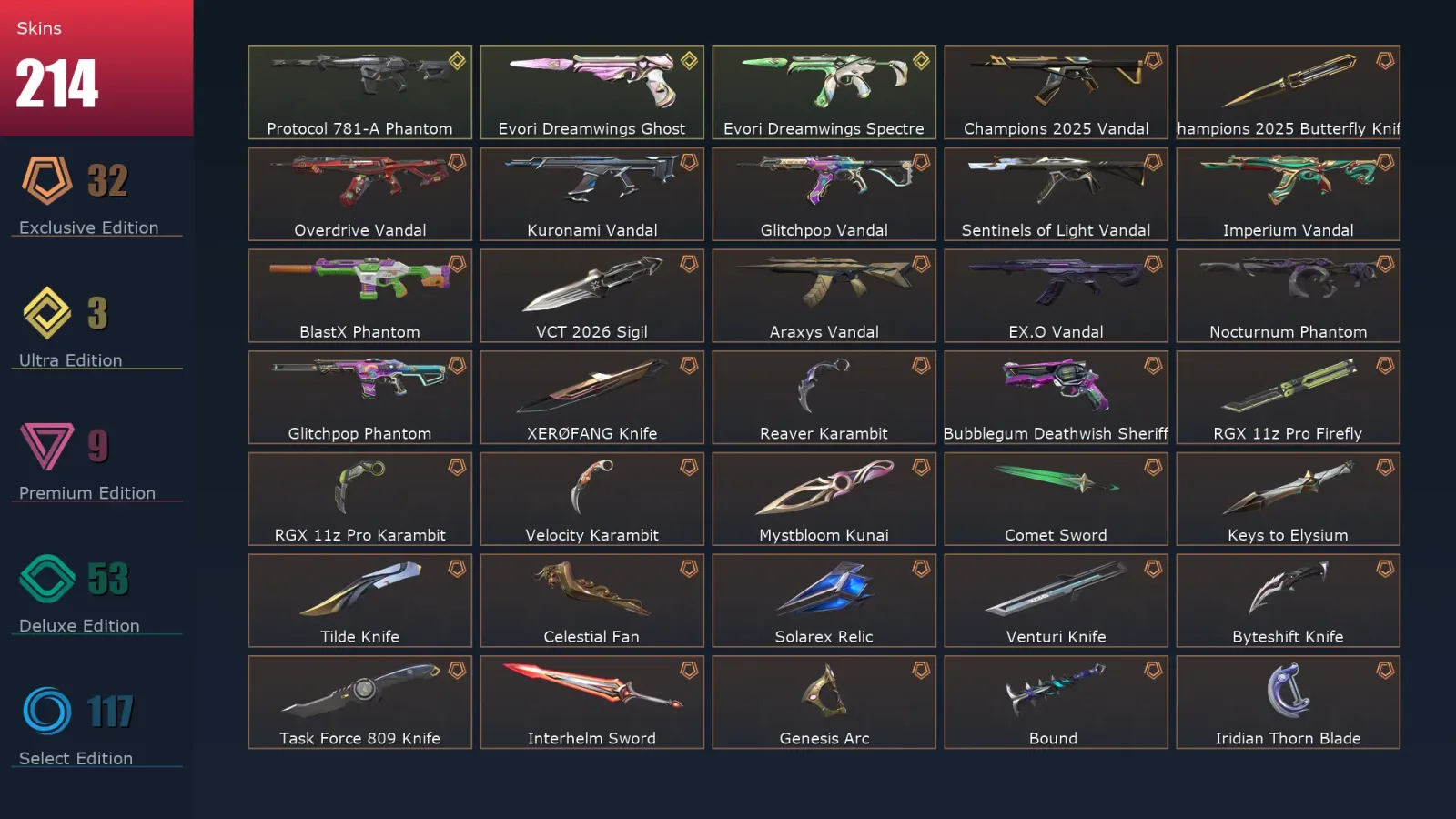 [Valorant] | EU | Level 500 | 29 Agents | 214 Skins — Valorant account
