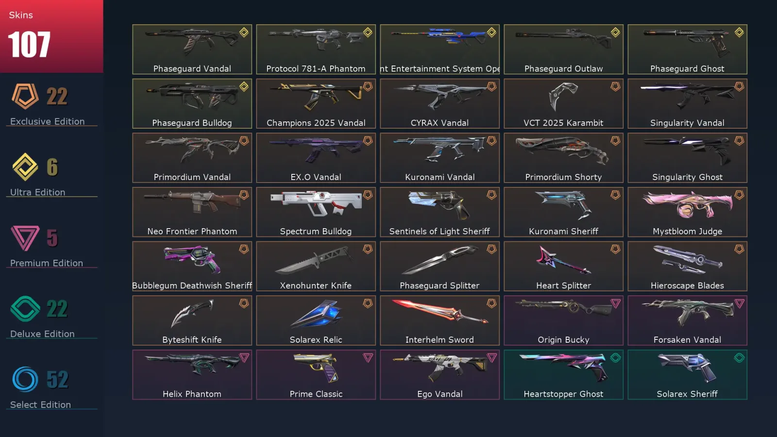 [Valorant] | EU | Level 172 | Ascendant 1 | 28 Agents | 107 Skins — Valorant account