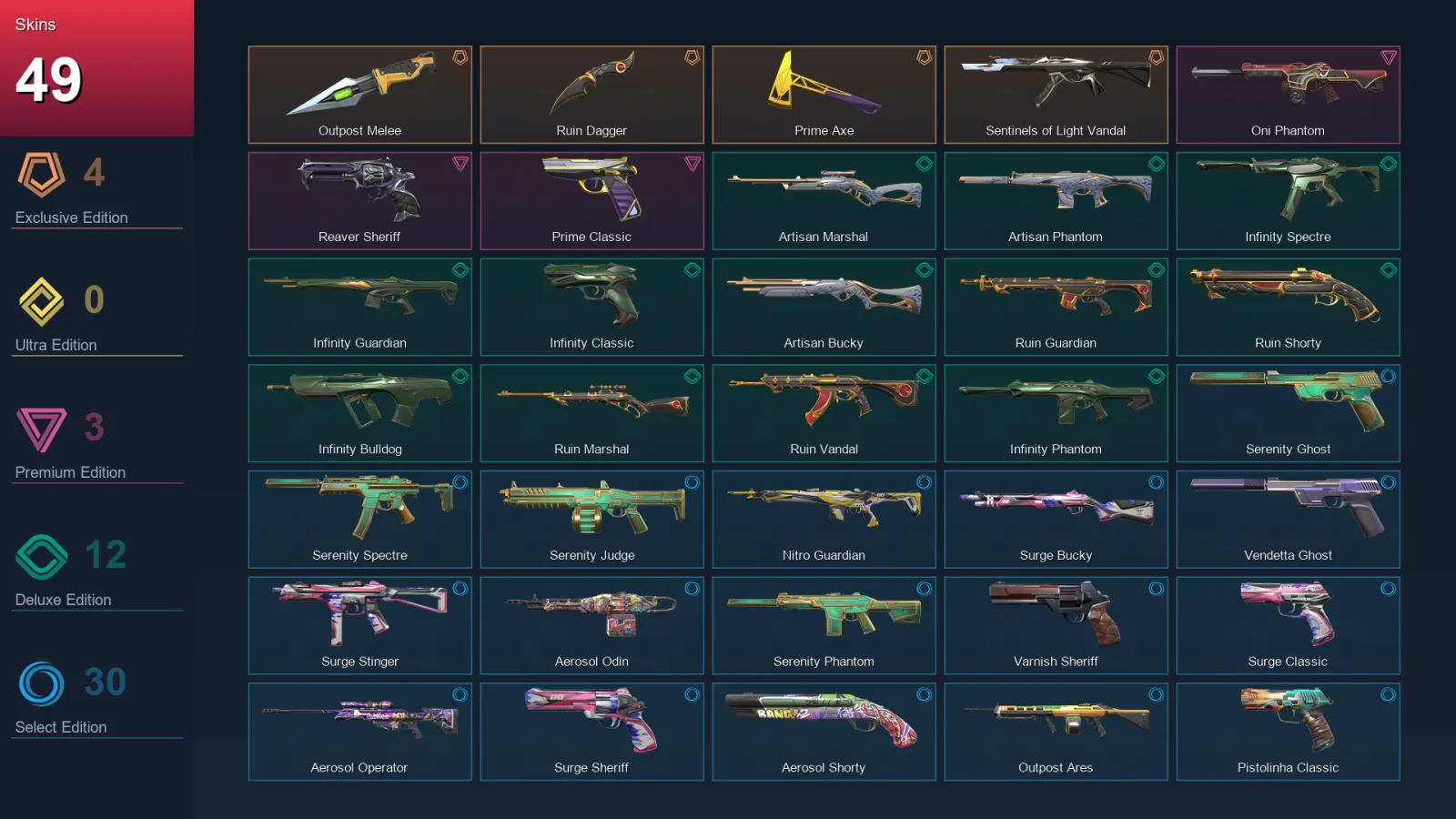 LA | Lv161 | Unranked | 49 Skin | 25 Agent | 85 Buddy — Valorant account